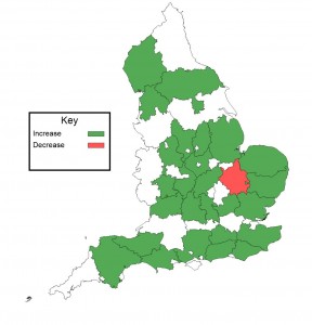 County change 2006/07 – 2016/17